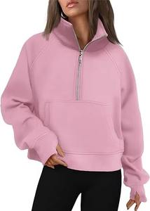 Respirant femmes personnalisé demi-quart fermeture éclair polaire col rond Polyester à manches longues coton unisexe pull Golf 1/4 sweat zippé - Product Image 3