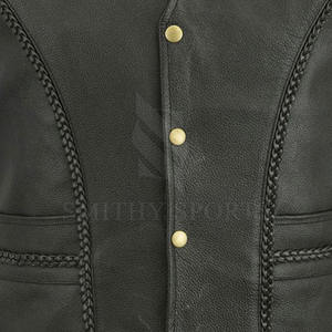 Chaleco de cuero con cuello en V para hombre, estilo de calle, ropa exterior transpirable personalizable de la mejor calidad para el servicio OEM de invierno - Product Image 6