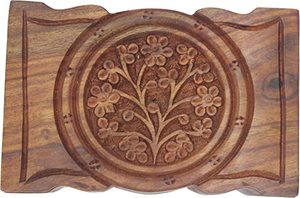 Porte-cartes à jouer en bois Boîte en palissandre Arbre de vie 4x6 pouces - Product Image 6