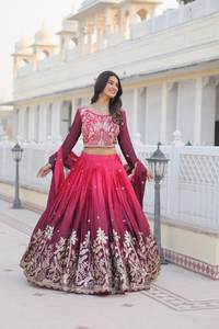 Lehenga choli ที่สวยงามพร้อมงานปักตามลำดับ - Product Image 3