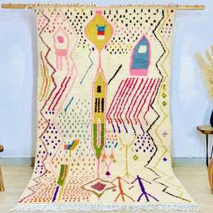 พรมขนสัตว์ทำมือสไตล์วินเทจพรมปูพื้นผ้าฝ้ายอินทรีย์แบบเปลี่ยนได้กันลื่นพับได้สำหรับห้องนั่งเล่นขั้นต่ำ1ชิ้น - Product Image 2