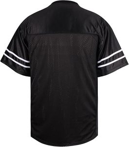 Black V-Neck Mesh Football Jersey Short Sleeve Lightweight Polyester Sport T-<b>Shirt</b> 90s Hip Hop Sports - Product Image 4