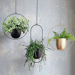 Jardinières suspendues modernes, ensemble de 3 Pots pour balcon, articles de jardin pour la maison, jardinière suspendue en métal multicolore, Pots de fleurs, fournitures de jardin - Product Image 6