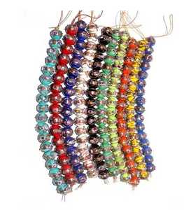 Cuentas de vidrio de precio más bajo para lámpara de joyería Trabajo Multi en vidrio multicolor Oval 10x12mm Cuentas de vidrio de la India - Product Image 2