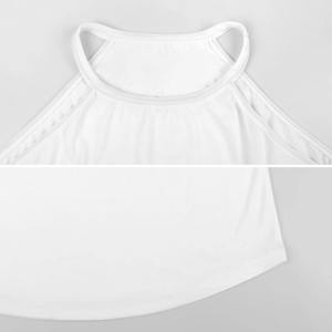 Camisetas sin mangas ecológicas de secado rápido transpirables ligeras al por mayor para mujer, camiseta de poliéster de Color sólido, Camiseta larga para entrenamiento de gimnasio frontal - Product Image 5