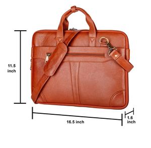 Mochila Bandolera de Cuero Genuino Marrón Ligera, Moderna y Elegante para Portátil, para Uso Diario en la Oficina, Gran Capacidad - Product Image 2