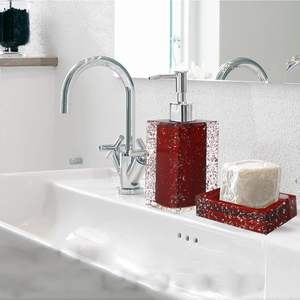 Accesorios de baño de resina epoxi roja de diseño moderno hechos a mano de alta calificación nuevo modelo uso de baño precio razonable nominal venta - Product Image 4