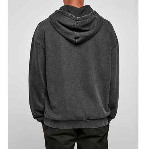 Sweats à capuche pour hommes en détresse Vintage Sweat à capuche surdimensionné Couples Streetwear avec lavage à l'acide - Product Image 4