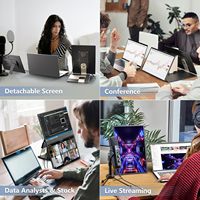 Usine 16 ''Triple écran d'ordinateur portable Extender S7 avec panneau IPS 1200P LCD 16:10 moniteurs Portable Tri écran moniteur pour ordinateur portable