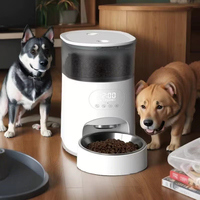 Distributeur automatique de nourriture pour chien portable, étanche, rechargeable avec fonction d'enregistrement vocal