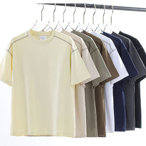 T-shirt à col roulé de haute qualité, coupe classique, manches courtes, 100 % coton tricoté, couleur unie, streetwear, logo personnalisé, collection Printemps/Été 2025 - Product Image 6