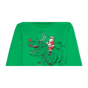 Felpa per Bambini Jem Design Santa Rex Verde Kelly Taglia X-Large in Jersey di Cotone Stile Casual per Bambini per la Stagione Autunnale - Product Image 2