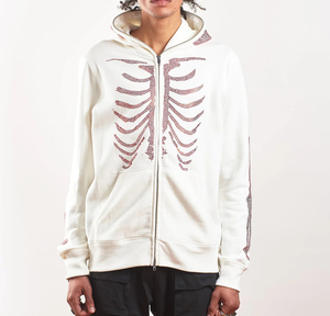 เสื้อฮู้ดสไตล์สตรีทเทอร์รี่ผ้าหนาทำจากผ้าฝ้ายเนื้อ100% สำหรับผู้ชายเนื้อผ้ารูดซิปหน้าสำหรับฤดูหนาวมาใหม่ออกแบบได้ตามต้องการด้วยพลอยเทียม - Product Image 4