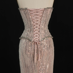 Robe de soirée sirène ajustée Jancember LSZ661 à motif diamanté linéaire scintillant et perles lourdes - Product Image 6