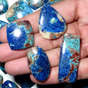 พลอย Azurite ธรรมชาติอัญมณีทรงหลวมอัญมณีทรงหลวมแบบธรรมชาติสำหรับการทำเครื่องประดับ - Product Image 1