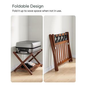 ชั้นวางกระเป๋าไม้คลาสสิกสำหรับโรงแรมที่ออกแบบมาพร้อมสายรัดไขว้เพื่อรองรับกระเป๋าและกระเป๋าเดินทางขนาดใหญ่ได้อย่างปลอดภัย - Product Image 6