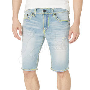 Pantalones vaqueros personalizados OEM pantalones cortos vaqueros de moda Hip Hop de cuerpo entero a bajo precio pantalones cortos para hombre venta en línea - Product Image 1