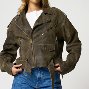 Pakistani Manufacturer Men's Leather Jackets | New Fashion Style | Breathable Zipper Stand Collar Embroidery Front Design - Product Image 1