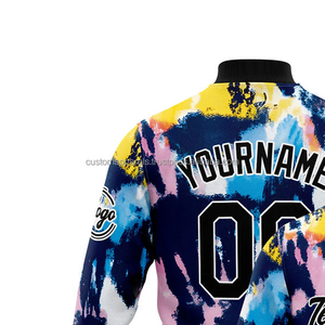 Exclusiva chaqueta Varsity personalizada de lana y cuero, diseño de gama alta con decoración de bordado de cuello alto, parte delantera de la Logo-MCACVJ-221 - Product Image 3