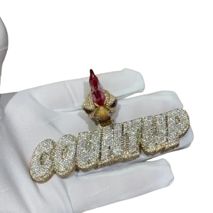 Colgante de Diamantes VVS de Alta Calidad para Hombre, Estilo Hip Hop, Chapado en Oro, Moissanita, Letra Personalizada, Precio de Mayoreo de Lujo - Product Image 1