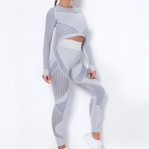 Nueva llegada conjunto de Yoga sin costuras estampado sublimado ropa deportiva elegante cintura alta gimnasio sujetador y mallas traje transpirable verano Yoga traje - Product Image 6