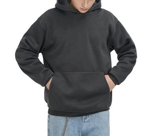 Wholesale Street Wear Heavyweight <b>Hoodie</b> Men's <b>Hoodie</b> Black Pullover 80% Cotton 20% <b>Polyester</b> Hoodies for men's - Product Image 1