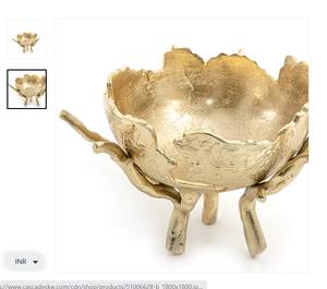 ชามโลหะสีทองแวววาวทันสมัยตั้งโต๊ะแบบร่วมสมัยหรูหรามีสไตล์ - Product Image 2