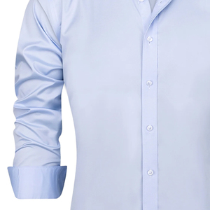 Chemises habillées en coton tricoté de haute qualité pour hommes et vêtements d'été respirants à col rabattu - Product Image 5