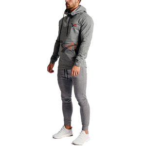Sudadera con capucha y cremallera de cuarto flexible de chándal de alta calidad para hombre con logotipo impreso personalizado y pantalones de chándal para uso en el gimnasio - Product Image 6
