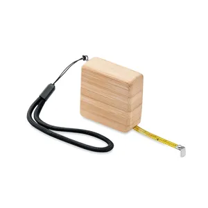 SOKUTEI Rubans à mesurer écologiques rétractables en bambou, gadgets promotionnels - Product Image 4