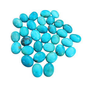 Turquoise naturelle de haute qualité d'Arizona, bleu, taille ovale 10x14mm, poli miroir, calibré, pierre précieuse lâche pour bagues pour hommes - Product Image 1