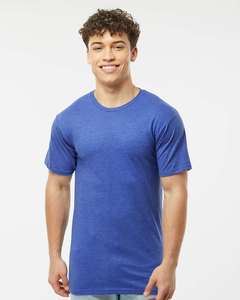 Tultex T-shirt Streetwear rouge chiné lourd personnalisé pour homme polyvalent 50/50 coton filé à l'anneau/polyester 100% coton - Product Image 4