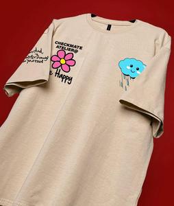 เสื้อยืดคอกลมสะพายไหล่สำหรับผู้ชายเสื้อสไตล์ฮิปฮอปเสื้อยืดถักลายโอเวอร์ไซส์ทำจากผ้าฝ้าย100% พิมพ์ลายแบบกำหนดเองได้ทั้งชายและหญิง - Product Image 4