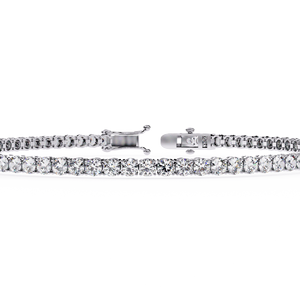 Bracelet à maillons ovales en or 14 carats pour femme avec diamants de laboratoire en or blanc de 3,90ct-Bracelets et bracelets en diamant cloutés" - Product Image 1