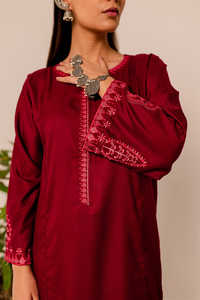 Alta calidad personalizada cuello redondo mujeres lana/khaddar vestido/ropa tradicional paquistaní mujeres lana vestidos trajes OEM - Product Image 2