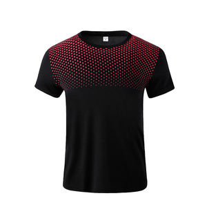 2024 hommes décontracté T-Shirt dégradé plusieurs couleurs à la mode 3D Design respirant toile coton tissu hommes décontracté T-Shirts - Product Image 1