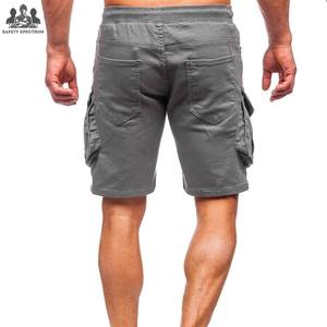 Shorts cargo pour hommes, style streetwear d'été |   100% coton |   Séchage rapide et respirant |   Fermeture à bouton |   Vente en gros OEM - Product Image 4