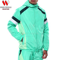 Ensemble de survêtement sport rétro pour homme, coupe-vent d'hiver, blocs de couleur, veste et pantalon de survêtement, logo personnalisé, respirant, tenue élégante pour femme
