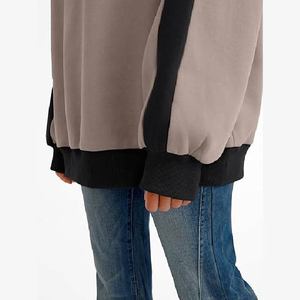 Sudaderas Personalizadas Extra Grandes de Forro Polar para Mujer, Cuello Redondo, Invierno, Insignia Frontal, Bloques de Color, Lavado Ácido, Mangas Largas Sostenibles - Product Image 4