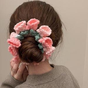Accessoire de cheveux fait main au design délicat, élastique à cheveux transfrontalier en forme de fleur de muguet, en coton - Product Image 4