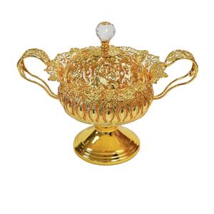 Elegante cuenco de Latón chapado en oro para servir comida y chocolate, diseño moderno hecho a mano, vajilla perfecta para eventos de boda - Product Image 4