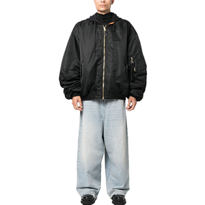 เสื้อแจ็กเก็ตบอมเบอร์ซาตินสำหรับผู้ชายแจ็คเก็ตบอมเบอร์ผ้าซาตินสำหรับฤดูหนาวออกแบบได้ตามต้องการ - Product Image 2