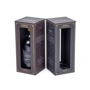 Spalline rotonde per <span class=keywords><strong>la</strong></span> presentazione dei vini per trasporto aereo da viaggio trasparente in plastica rigida con base Laser scatola per vino in legno - Product Image 3