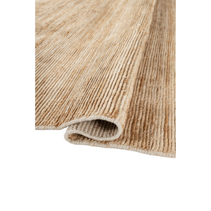 พรมสไตล์คิลิมสีเบจและสีน้ำตาลลายทางนามธรรม ขนาด 9x12 ฟุต ทำด้วยมือจากเส้นใยปอกระเจาและป่าน รุ่น HPJ-101 เหมาะสำหรับห้องนั่งเล่น - Product Image 2