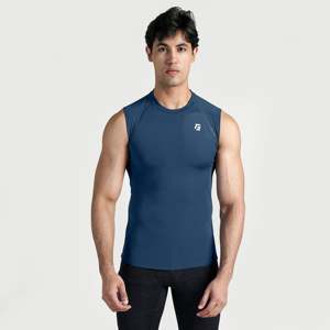 Camiseta Deportiva sin Mangas para Hombre GA, Compresión 2.0 en Color Verde Azulado, Talla XL, Cuello con Capucha, Transpirable, Material de Poliéster, Algodón y Elastano - Product Image 1