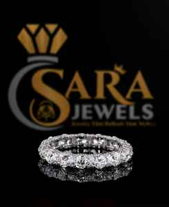 Anillo de diamante de moissanita VVS de la mejor calidad, anillo de diamante de corte brillante redondo de diseño atemporal clásico moderno de Plata de Ley 925 - Product Image 4