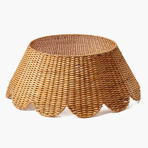 Collar de árbol de Navidad tejido de Vieira de ratán natural plegable de mimbre Noel Tree Christmas Holiday Time - Product Image 4