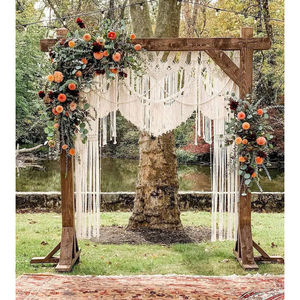 Cortina de Macramé Grande Hecha a Mano, Decoración Boho para Arco de Boda, Elegante Fondo de Macramé para Boda - Product Image 1