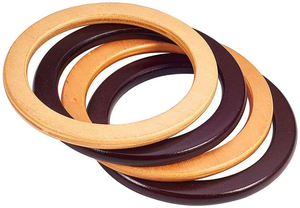 Articles ménagers de luxe poignées en bois pour sacs en tissu décor N utilitaire marque de mode Style de haute qualité fait à la main ensemble de 2 sacs prêt à expédier - Product Image 6