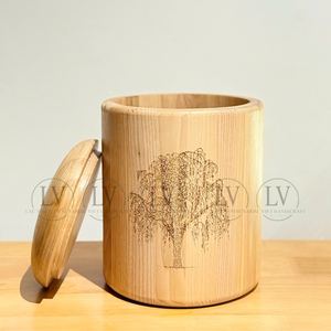 Urna de madera natural sólida hecha a mano para cenizas humanas Urna de cremación elegante para adultos para cenizas humanas Logotipo personalizado grabado - Product Image 2